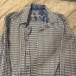 Robert Graham button down - blue and white. New without tags!
